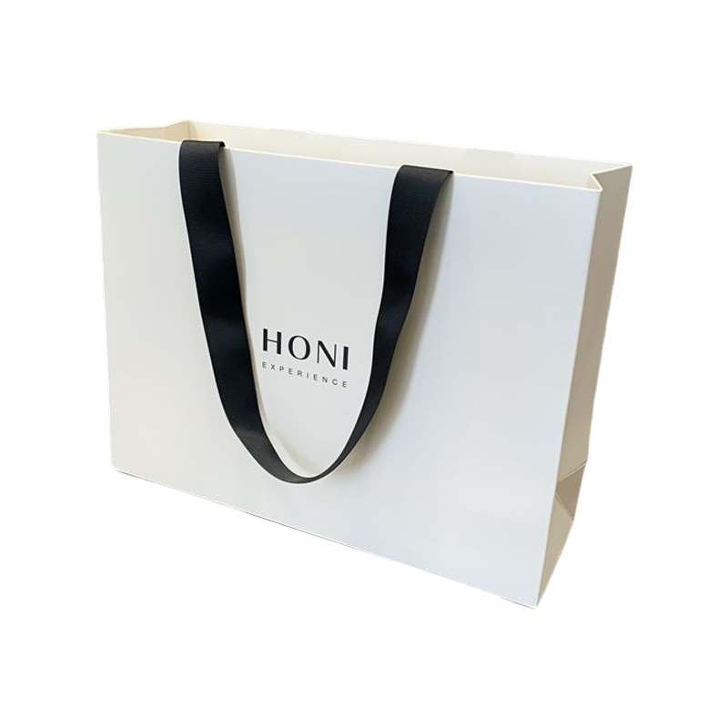 Tas Kado Mewah Fashion Kustom Tas Kertas Putih Tas Kemasan Belanja Untuk Pakaian