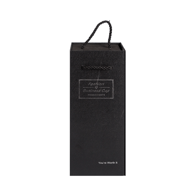 Kotak Anggur Logo Kustom Mewah Hadiah Kotak Hadiah Karton Hitam Kemasan Kotak Hadiah Botol Anggur