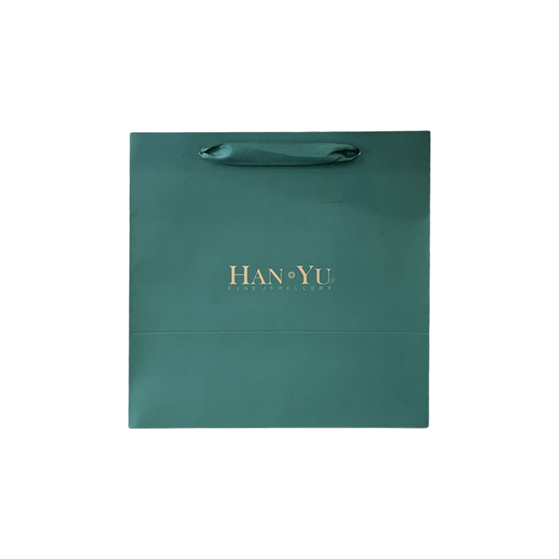 Tas Hadiah Hot Stamping Hijau Tua Kustom Kantong Kertas Belanja Merek Dengan Logo 0wn Anda