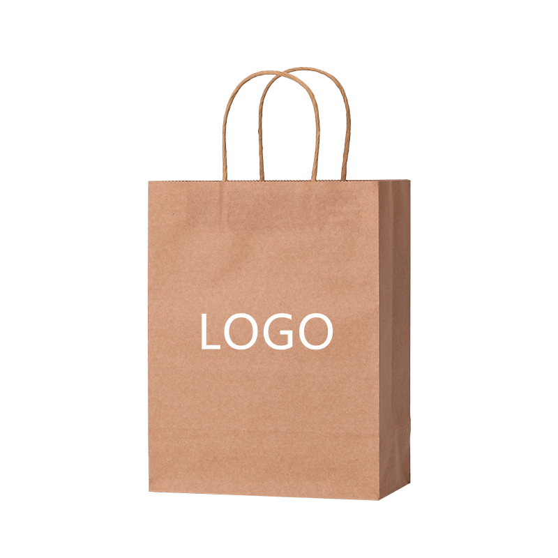 Kantong Kertas Kraft Kustom Tas Tote Kemasan Teh Susu Takeaway Tas Belanja Kemasan Kado Dengan Logo